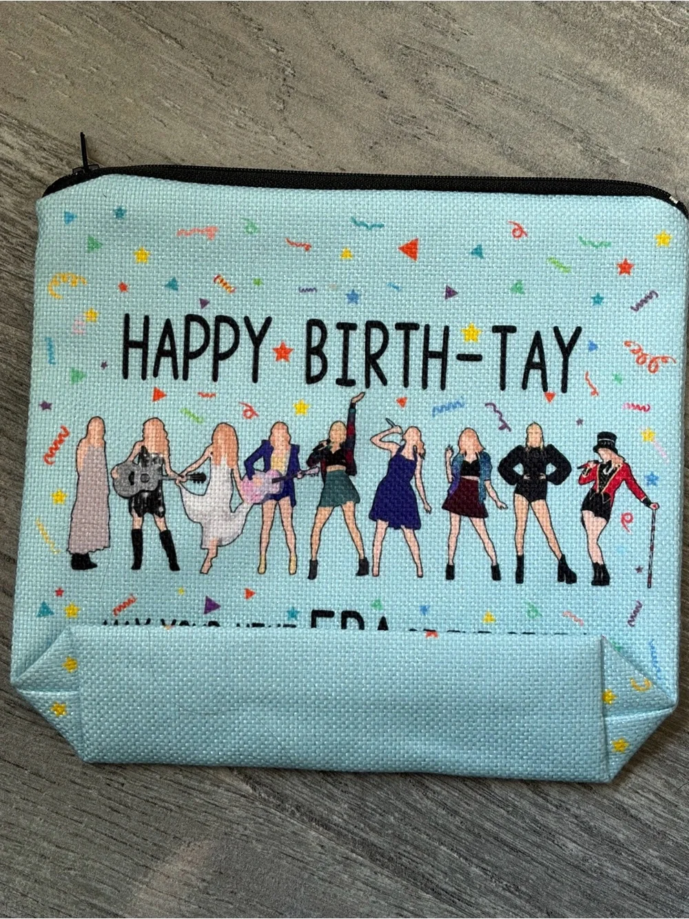 Happy Birth-Tay Cosmetic Pouch - Light Blue